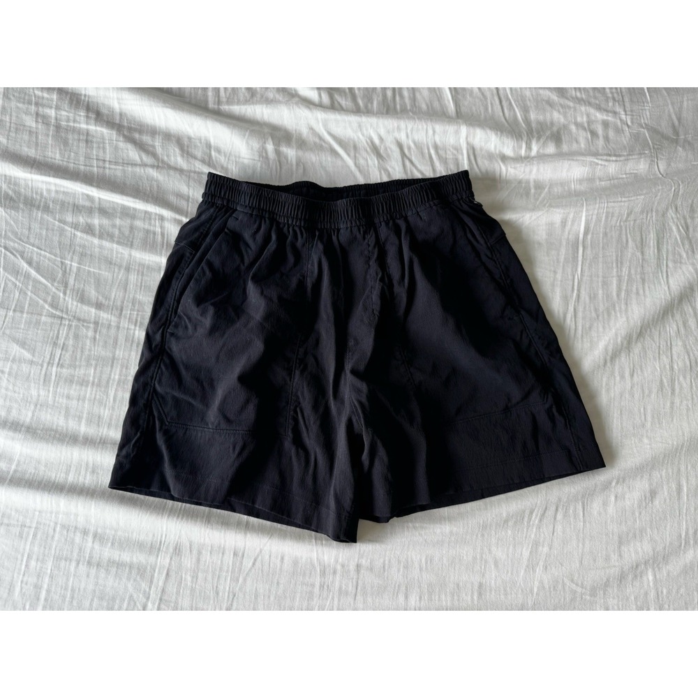 Lululemon Bowline Short 5"  Woven Black Ripstop Drawstring Pockets EUC